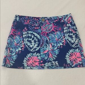 Lilly Pulitzer Navy and Pink Floral Mini Skirt/skort